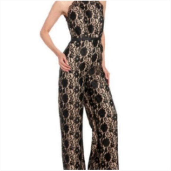 Lotus Threads New York Lace Halter Beaded Jumpsuit - Picture 3 of 6